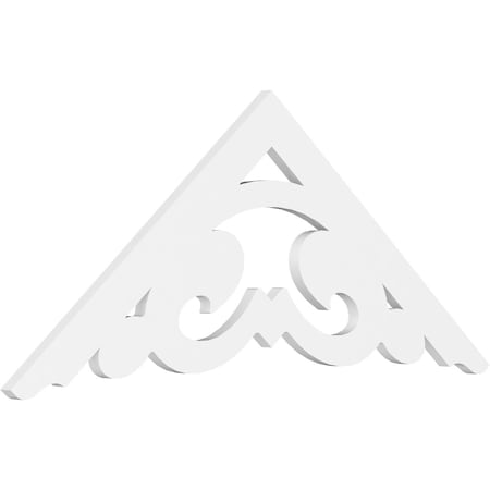 Ekena Millwork Pitch Preston Architectural Grade PVC Gable Pediment, 48"W x 20"H x 1"P (10/12) GPP048X020X100PRE